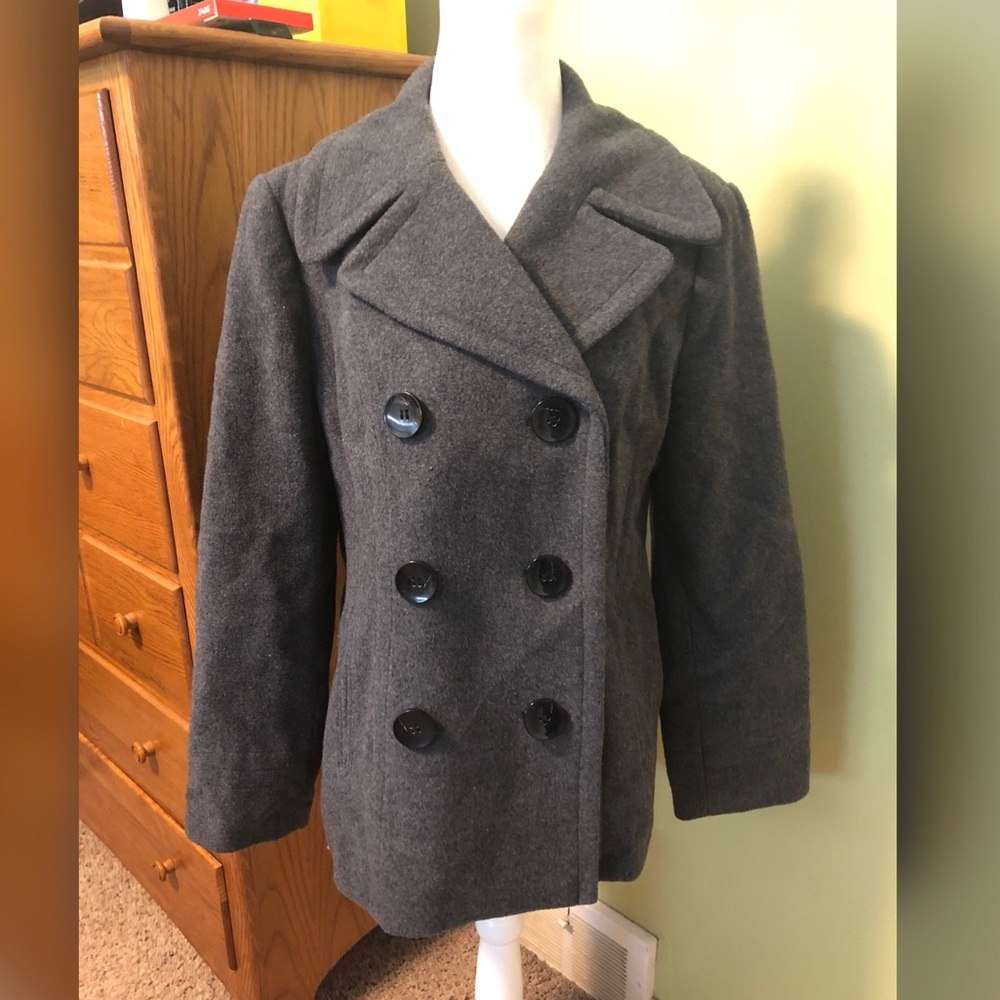 Style & Co Gray Wool Peacoat